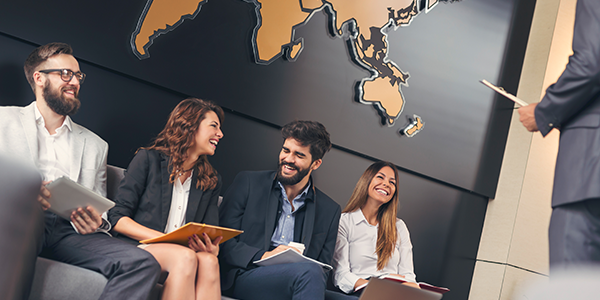 forza lavoro di un'azienda di successo premia con benefit digitali